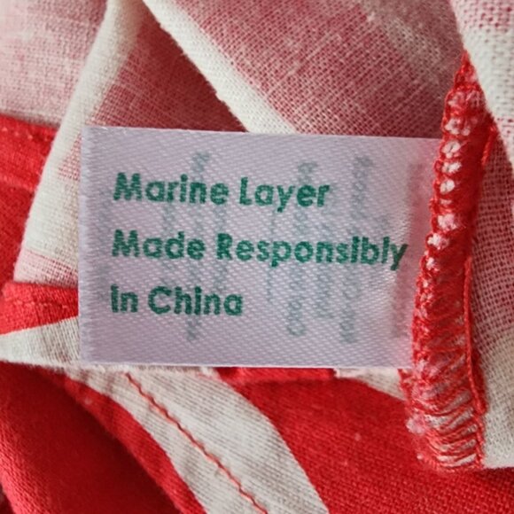 NEW Marine Layer Womens XS Dress Camila Mini Sunset Mosaic Hemp Blend Red Boho - Picture 13 of 14